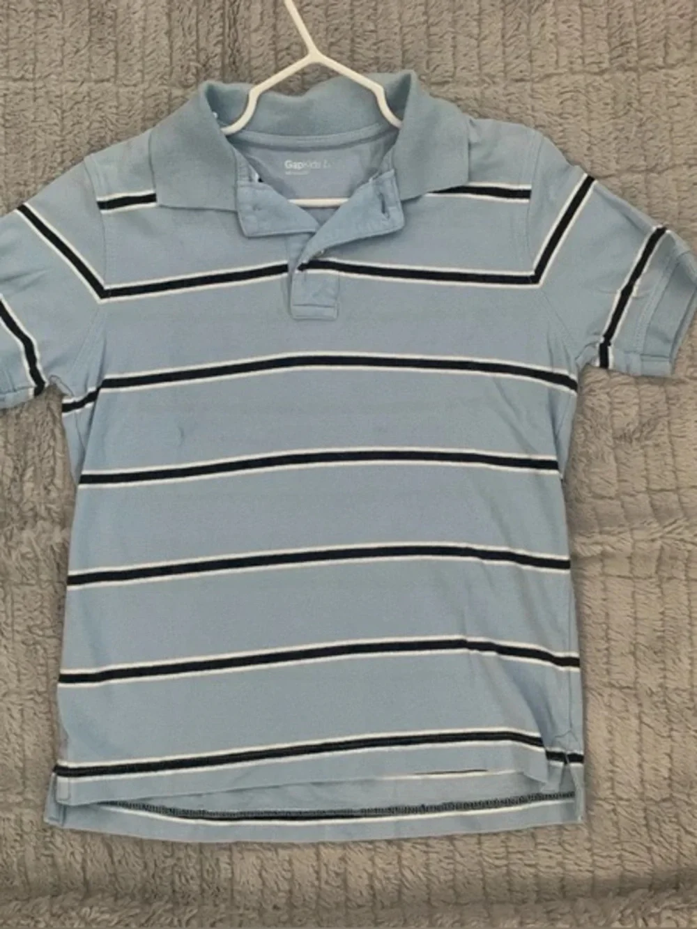 GAP Light Blue Polo with Navy & White Stripes